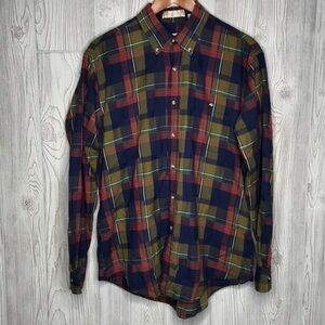 Vintage London Fog Plaid Button Down Long Sleeve